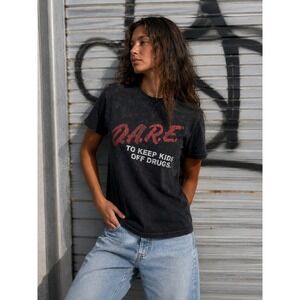 Vintage Style D.A.R.E. To Keep Kids Off Drugs Acid Wash Graphic Tee M/M USA